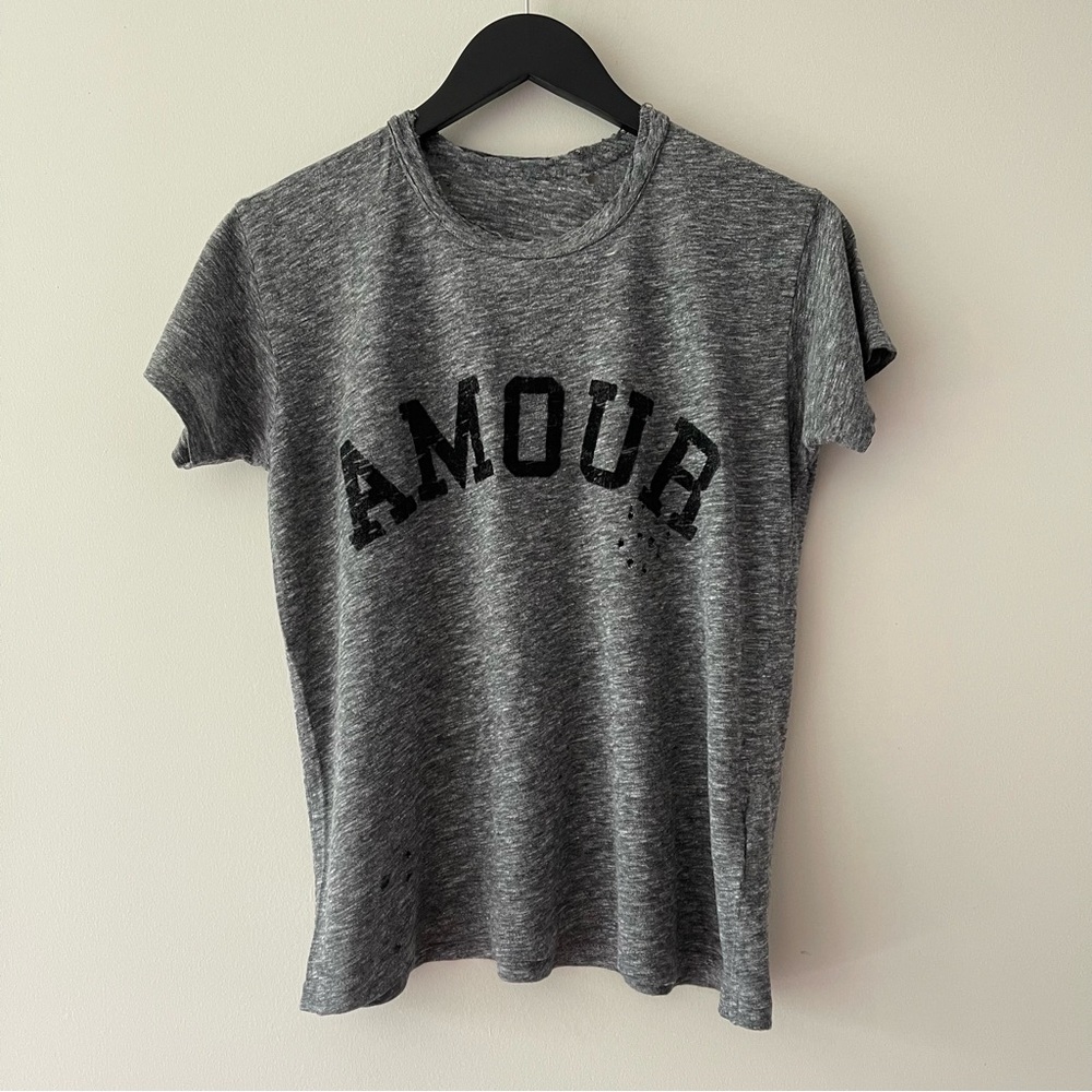 Zadig & Voltaire Gray ‘AMOUR’ Relaxed Fit Tee